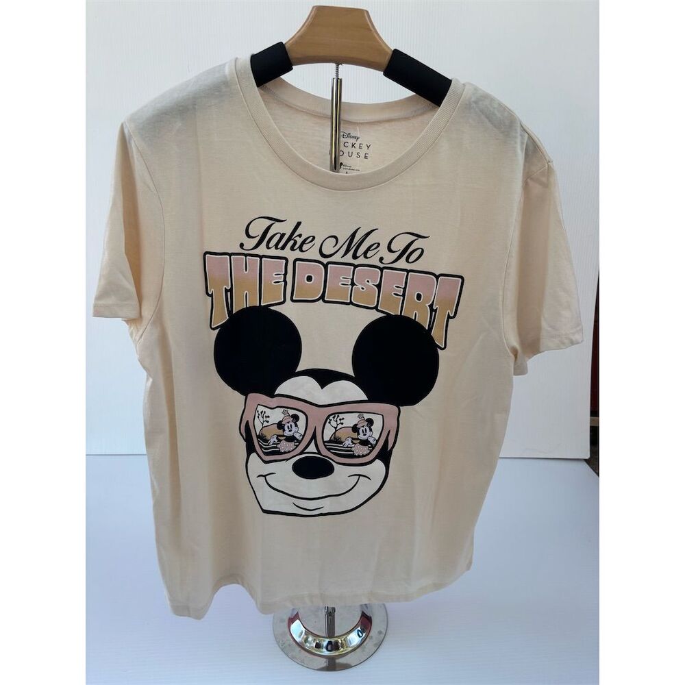 Disney Mickey Mouse "Take Me To The Desert" Beige Tee Unisex L